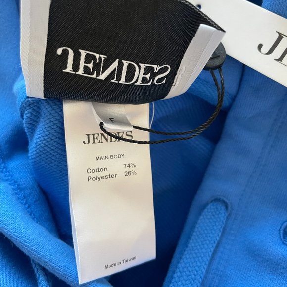 JENDES Slit Side Dip Hem Sweatshirt Hoodie Dress Light Sky Blue One Size - Picture 4 of 4